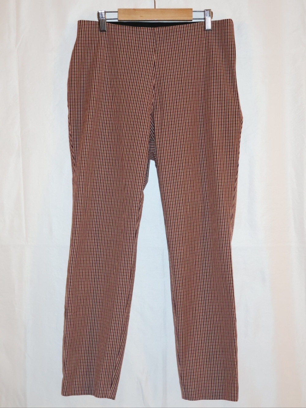 A New Day Plaid Skinny Ankle Pants-Brown, Blue, & Burgundy/Red.